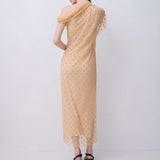 PEACH SPOT LACE SWAY DRESS