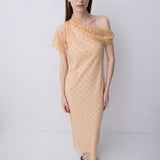 PEACH SPOT LACE SWAY DRESS
