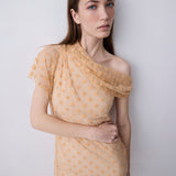 PEACH SPOT LACE SWAY DRESS