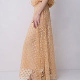 PEACH SPOT LACE SWAY SKIRT