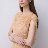 PEACH SPOT LACE VOLTAGE DRESS