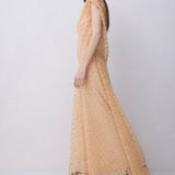 PEACH SPOT LACE VOLTAGE DRESS