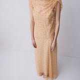 PEACH SPOT LACE VOLTAGE DRESS