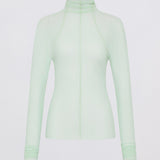 Light green long-sleeve top on a white background