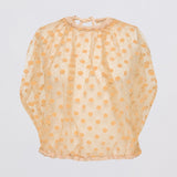 PEACH SPOT LACE EMERGE TOP