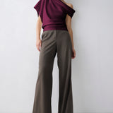 PLUM SATIN SWAY TOP