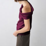 PLUM SATIN SWAY TOP