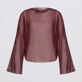 PLUM SILK CHIFFON LUELLA TOP