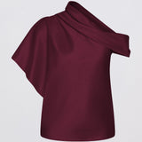 PLUM SATIN SWAY TOP