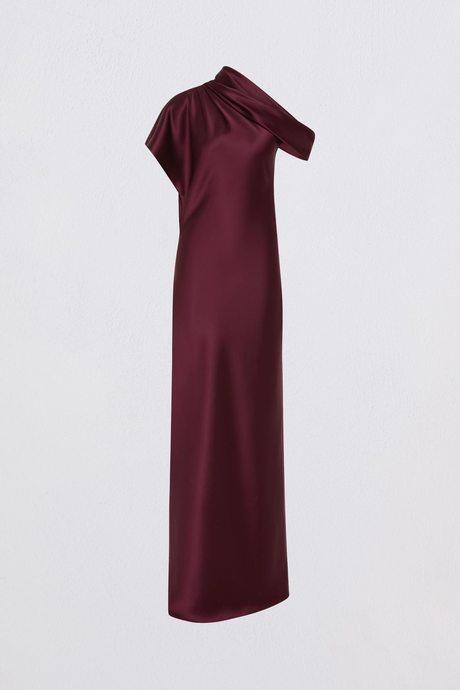 PLUM SATIN SWAY GOWN