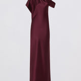 PLUM SATIN SWAY GOWN