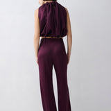 PLUM SATIN EMERGE TOP