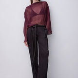PLUM SILK CHIFFON LUELLA TOP