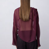 PLUM SILK CHIFFON LUELLA TOP