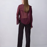 PLUM SILK CHIFFON LUELLA TOP
