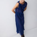 ROYAL SILK GEORGETTE TUMBLE DRESS
