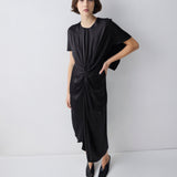 BLACK SILK ILLUSIONIST DRESS