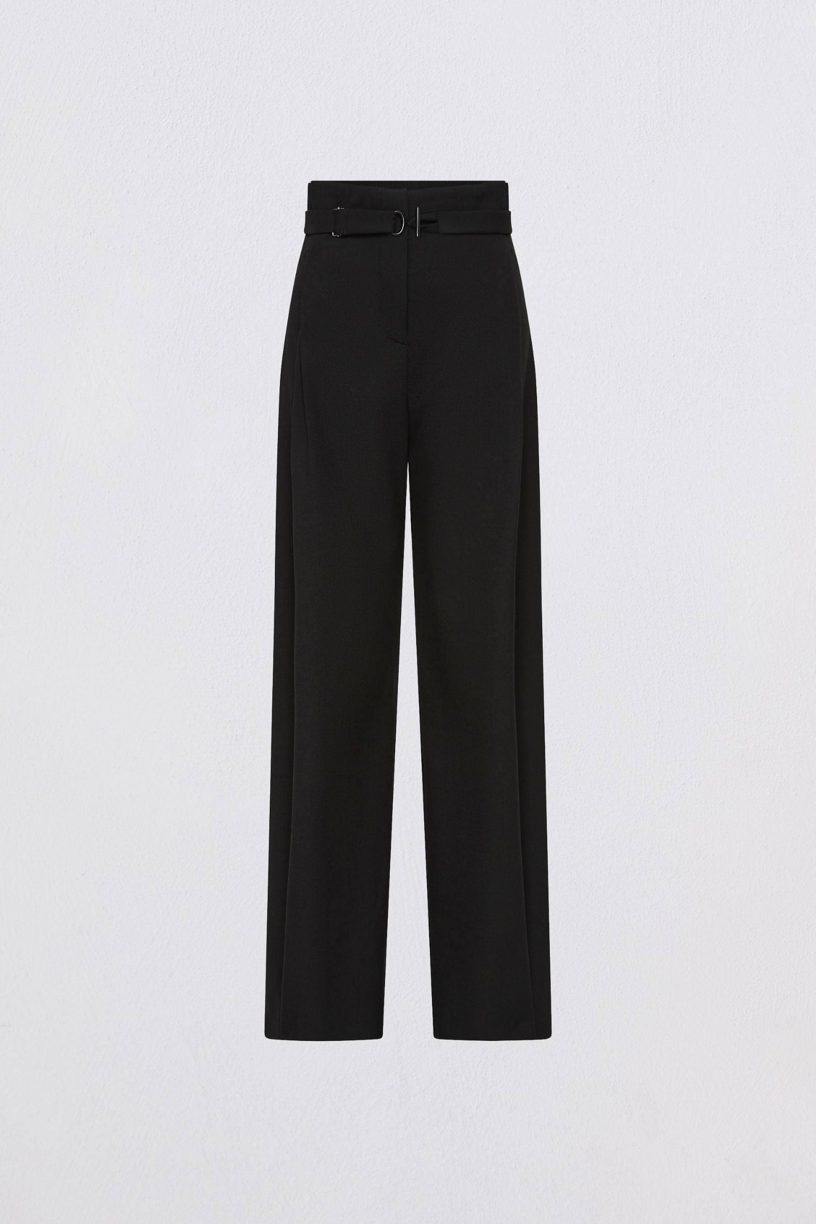 Black pants on a light gray background