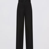 Black pants on a light gray background