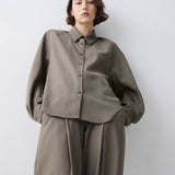 BRONZE WOOL SUITING EVOLVE SHIRT