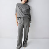 GREY HERRINGBONE WOOL CLARION PANT