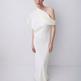 CREAM SATIN SWAY GOWN