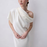 CREAM SATIN SWAY GOWN
