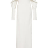 IVORY SATIN CREPE BIJOU GOWN