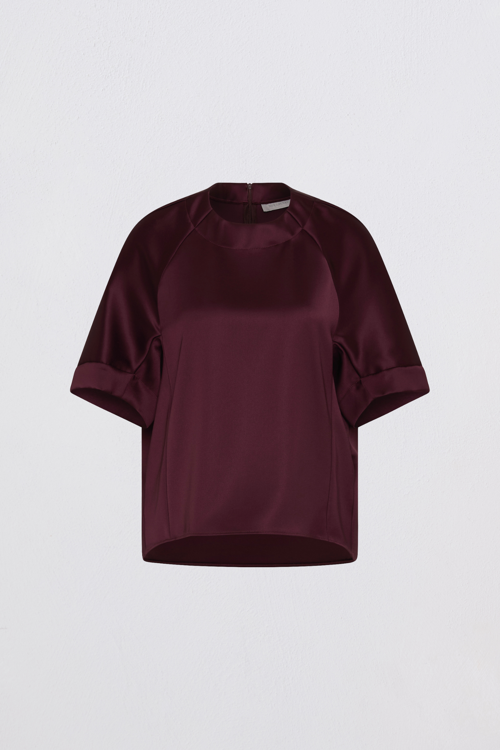 PLUM SATIN EVOLVE TOP