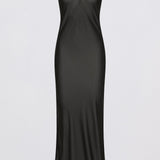BLACK GEORGETTE THE SLIP DRESS