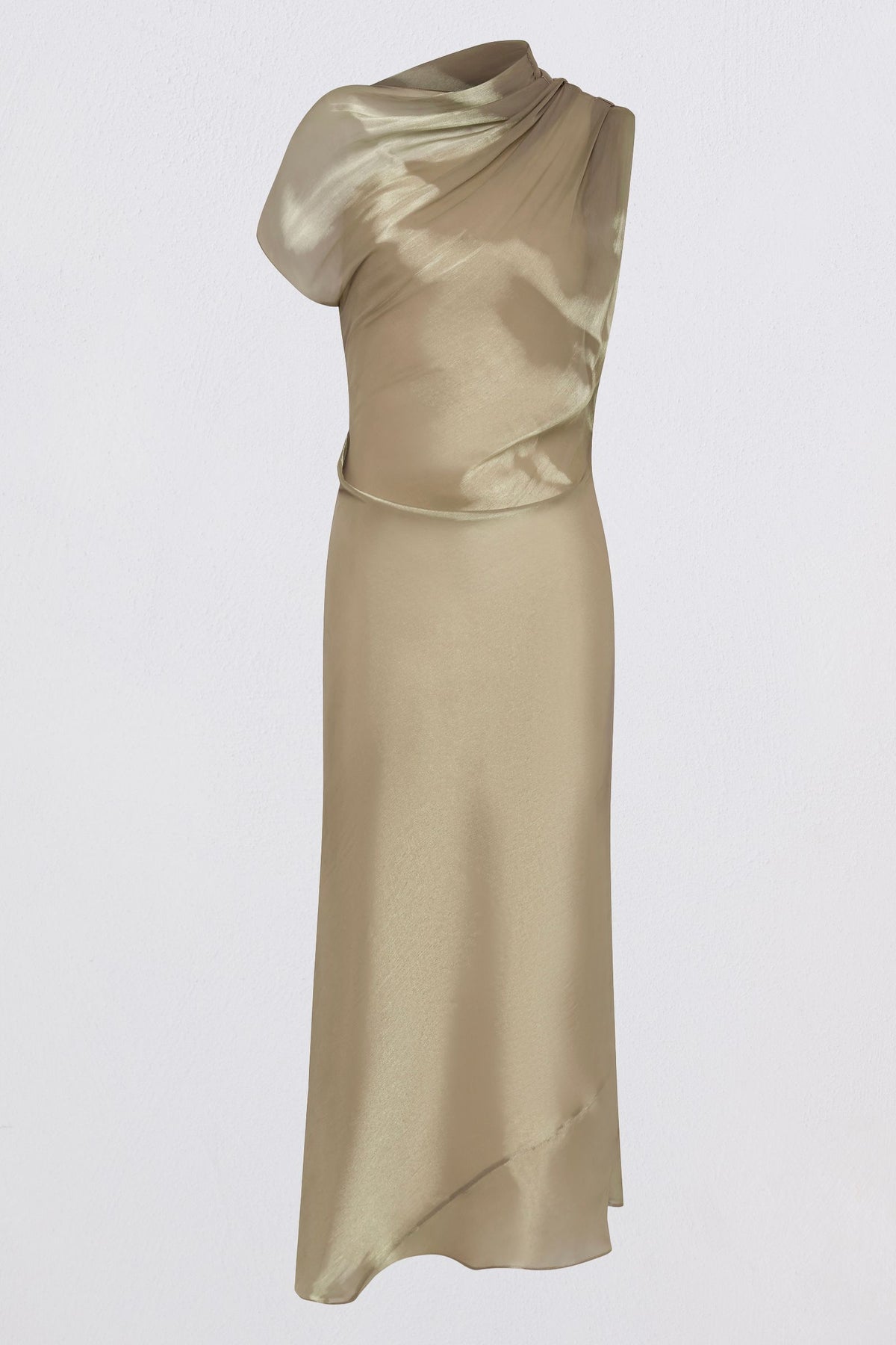 BRONZE LIQUID ORGANZA DECODE DRESS