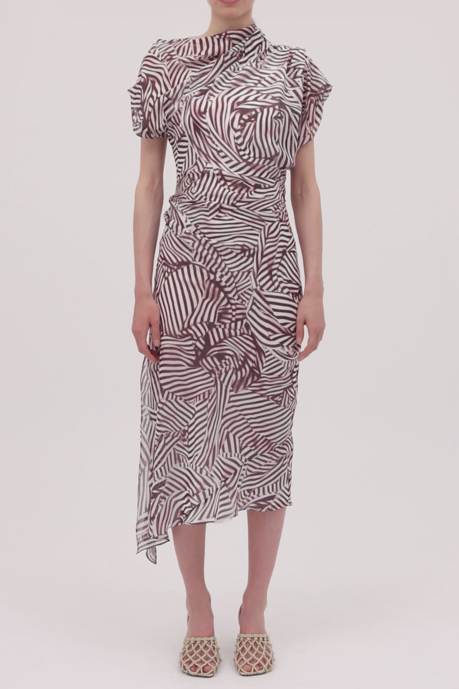WHIRLPOOL STRIPE DECODE DRESS