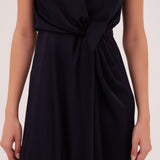 NAVY JERSEY ENTWINED SHORT DRESS