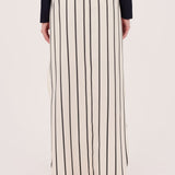 ECRU STRIPE TWILL IMPINGE SKIRT