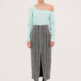 STRIPE TWEED EXHIBITION SKIRT
