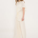 IVORY CREPE PROCESSION PANTS