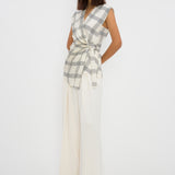 IVORY CREPE PROCESSION PANTS