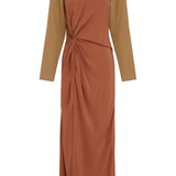 TOFFEE SILK KAIA DRESS