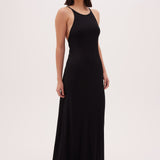 BLACK RIB KINETIC SLIP DRESS