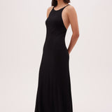 BLACK RIB KINETIC SLIP DRESS
