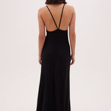 BLACK RIB KINETIC SLIP DRESS