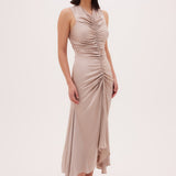 SAND SATIN MERET DRESS