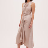 SAND SATIN MERET DRESS
