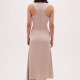 SAND SATIN MERET DRESS