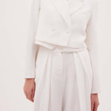 WHITE CREPE SOHO JACKET