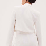 WHITE CREPE SOHO JACKET