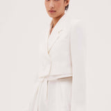 WHITE CREPE SOHO JACKET