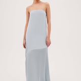 AQUA SATIN ALINA DRESS