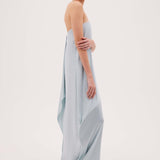 AQUA SATIN ALINA DRESS
