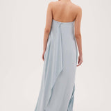 AQUA SATIN ALINA DRESS